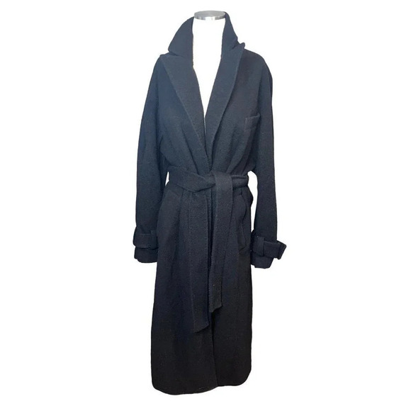 MSGM Wool Trench Coat in Black 42 Medium New long Jacket - Picture 4 of 10